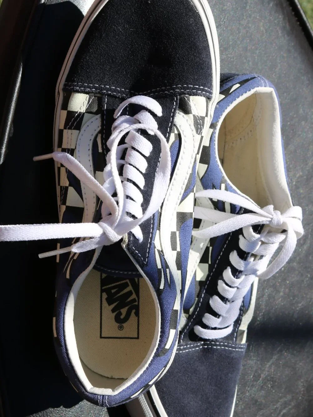 VANS Blues Old Skool Checkerboard Flame 7.5 W  9 M